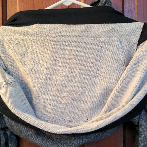 Adidas Heather Black + Grey Hoodie Sz M - Picture 8 of 9